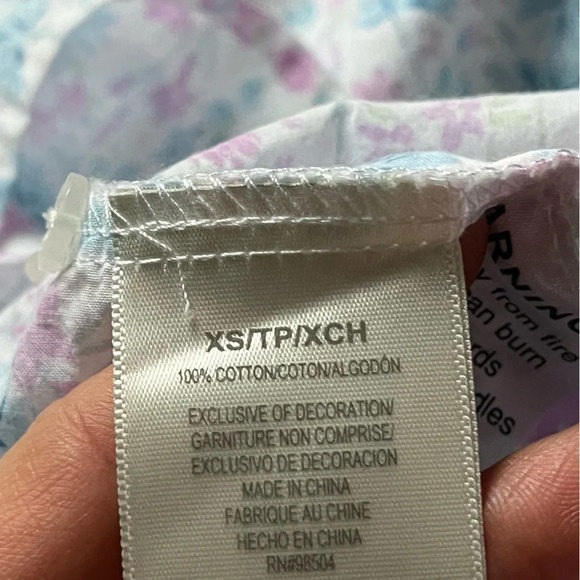 Eileen West pajama dress pj Cotton Floral Button front  Nightgown XS - Picture 3 of 11